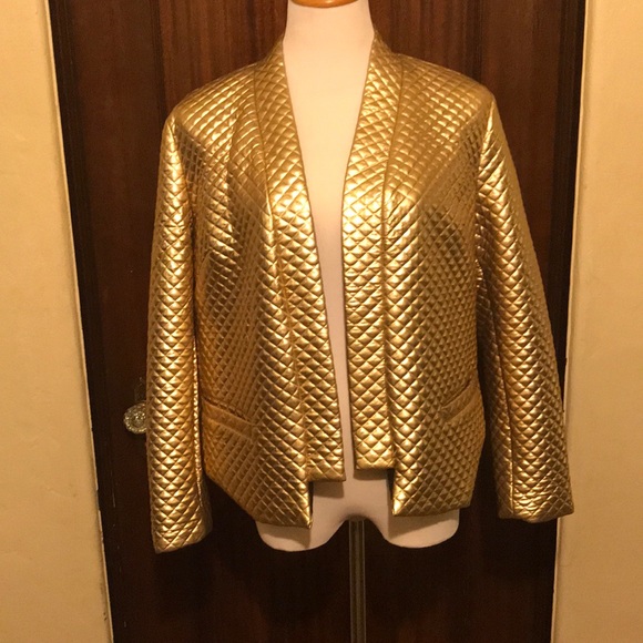 Gold Buttonless Blazer - Picture 3 of 7